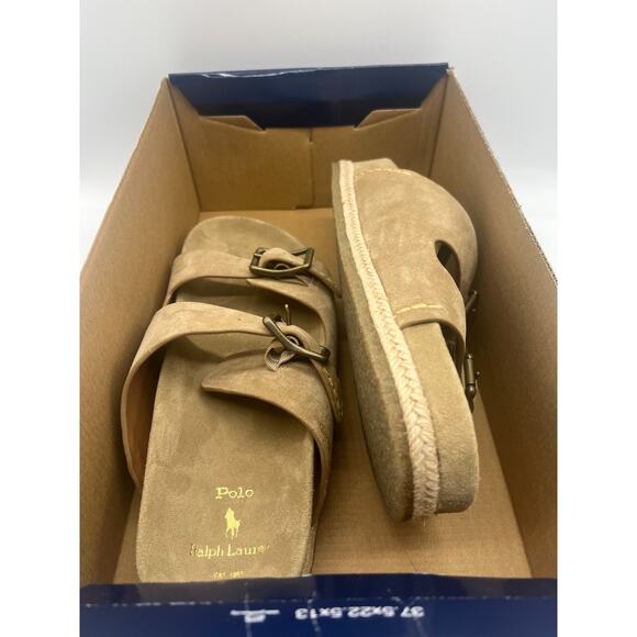 Polo Ralph Lauren Turbach Sandals Beige Suede Men Size 12D New main image 12